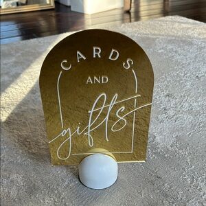 Gold 'Cards and Gifts' Sign for Home Parties